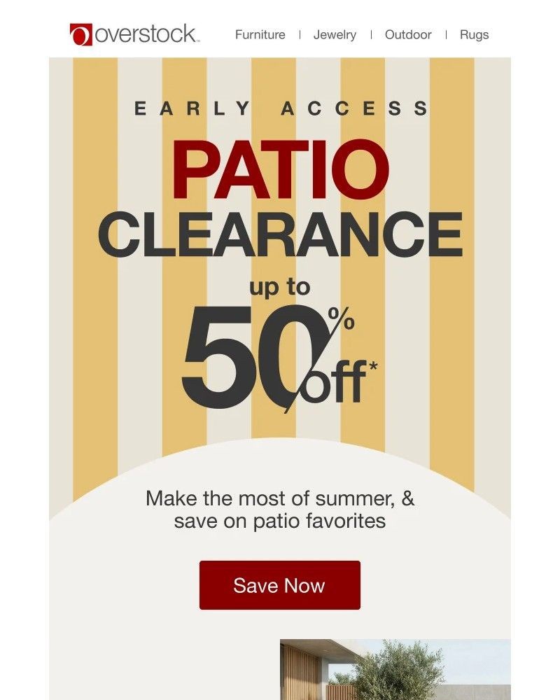 Screenshot of email sent to a Overstock Newsletter subscriber