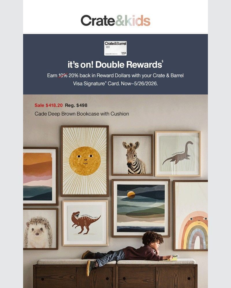 Screenshot of email sent to a Crate & Barrel Newsletter subscriber