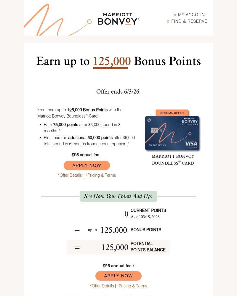 Screenshot of email sent to a Marriott Registered user