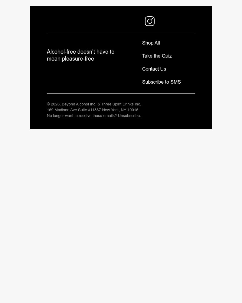 Screenshot of email sent to a Three Spirit Newsletter subscriber