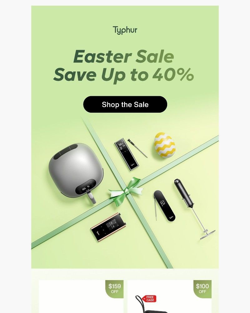 Screenshot of email sent to a Typhur Newsletter subscriber