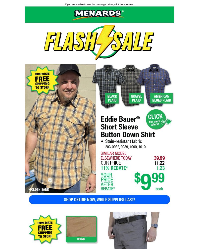 Screenshot of email with subject /media/emails/eddie-bauer-short-sleeve-button-down-shirt-only-999-after-rebate-7bedd4-cropped-e7d4bb4f.jpg