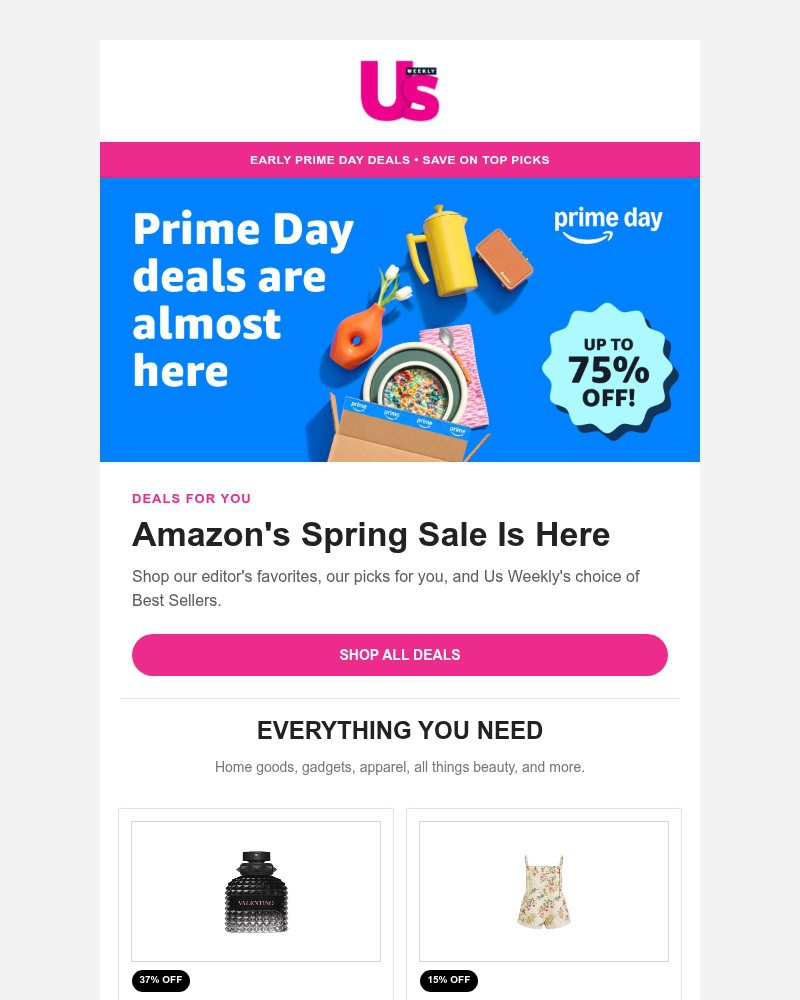 Screenshot of email sent to a Us Weekly Newsletter subscriber