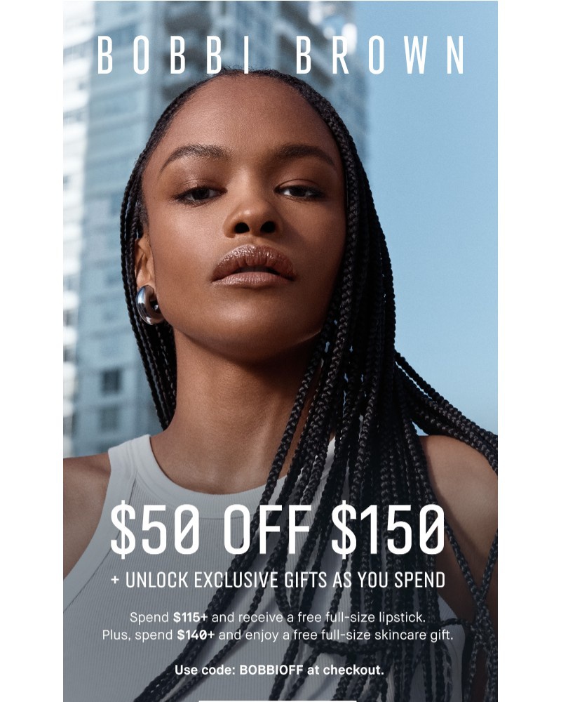 Screenshot of email sent to a Bobbi Brown Newsletter subscriber