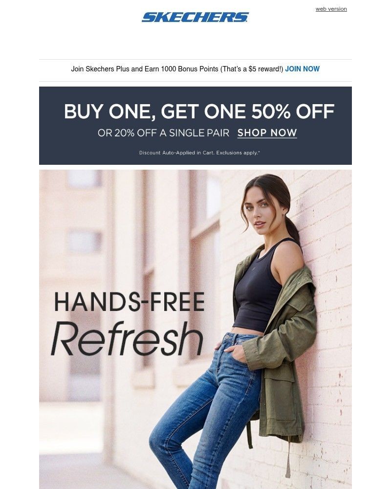 Screenshot of email sent to a Skechers Newsletter subscriber