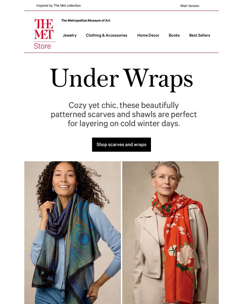 Screenshot of email sent to a The Metropolitan Museum of Art (The Met) Newsletter subscriber