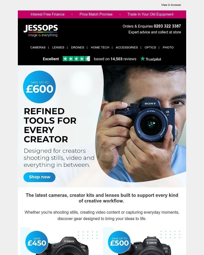 Screenshot of email sent to a Jessops Newsletter subscriber