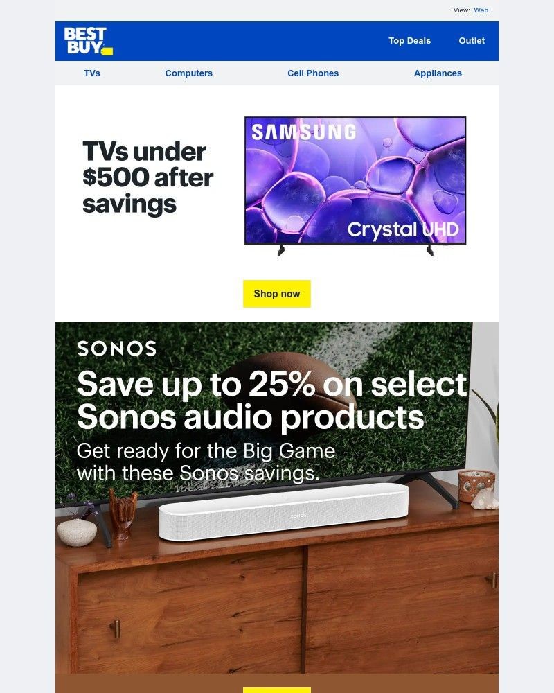 Screenshot of email sent to a Best Buy Newsletter subscriber