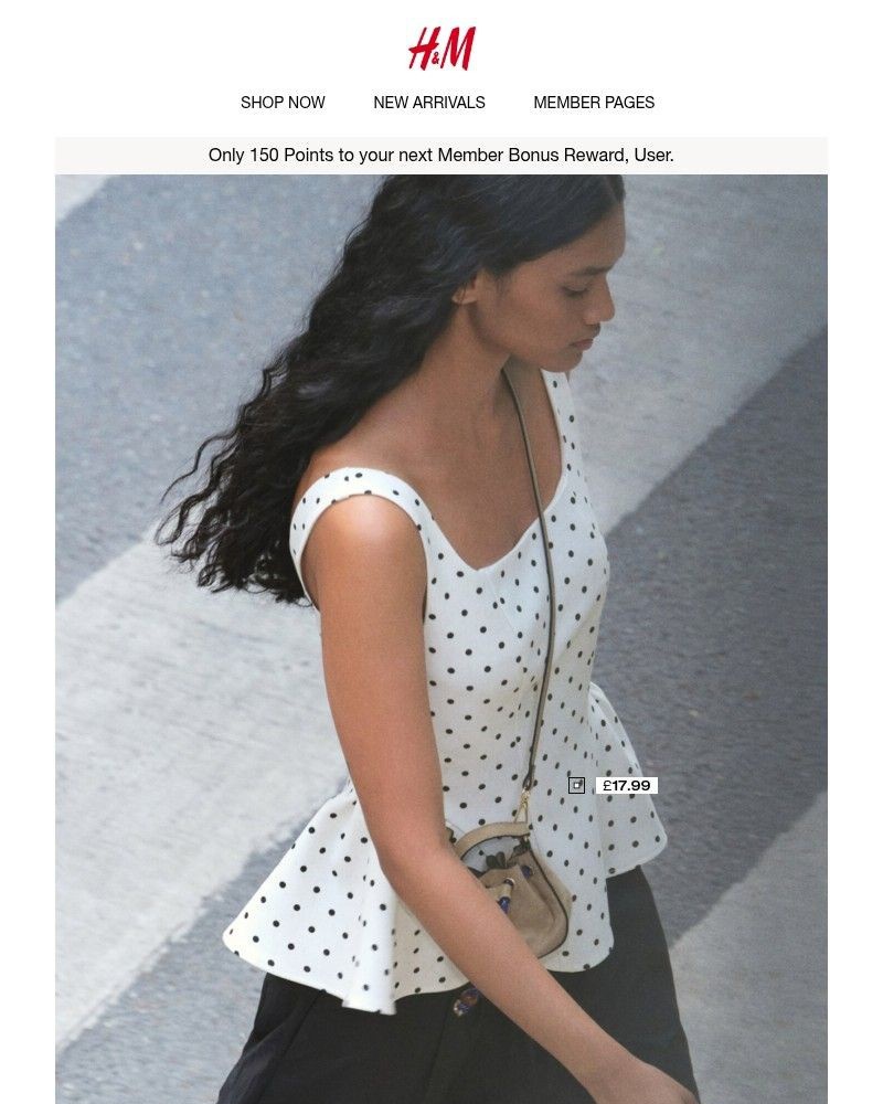 Screenshot of email sent to a H&M Newsletter subscriber