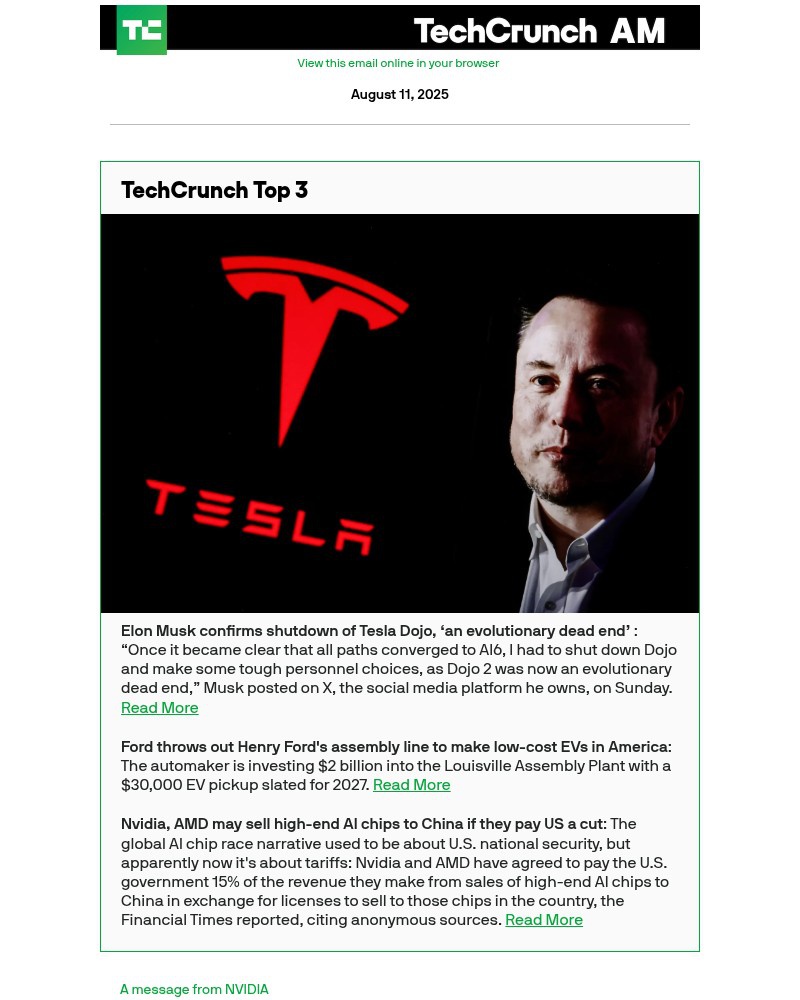 Screenshot of email with subject /media/emails/elon-musk-confirms-shutdown-of-tesla-dojo-an-evolutionary-dead-end-e7053c-cropped_cKKoypM.jpg
