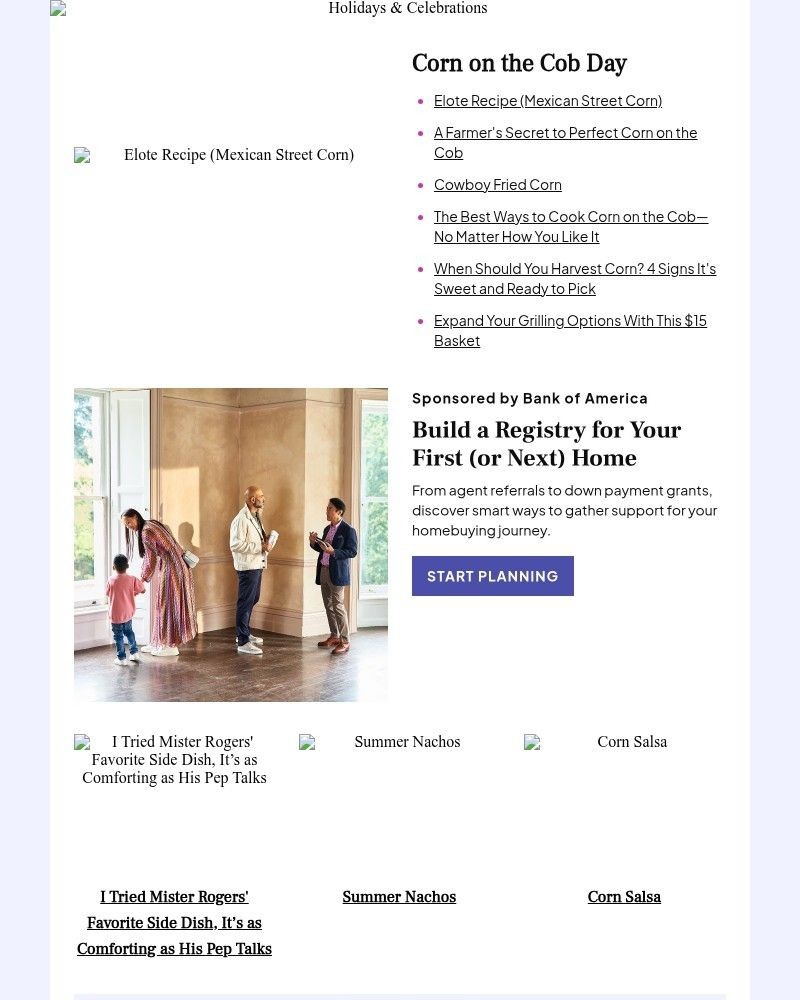 Screenshot of email sent to a Better Homes and Gardens Newsletter subscriber