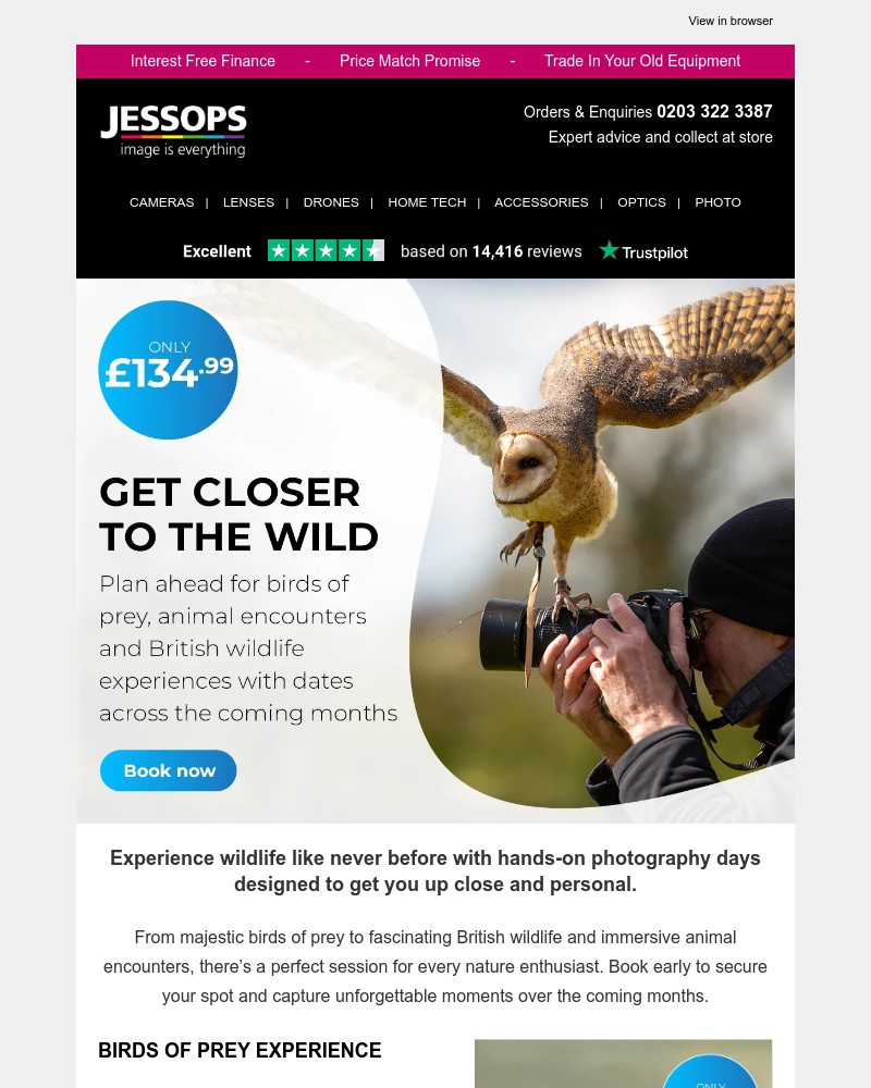 Screenshot of email sent to a Jessops Newsletter subscriber