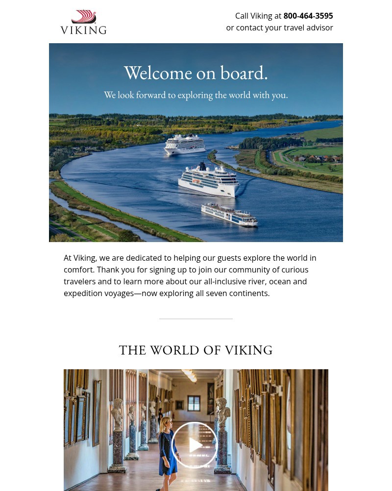 Screenshot of email sent to a Viking Cruises Newsletter subscriber