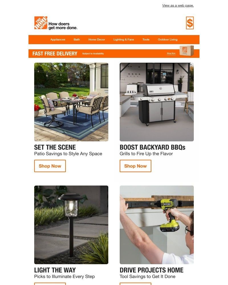 Screenshot of email sent to a Home Depot Newsletter subscriber