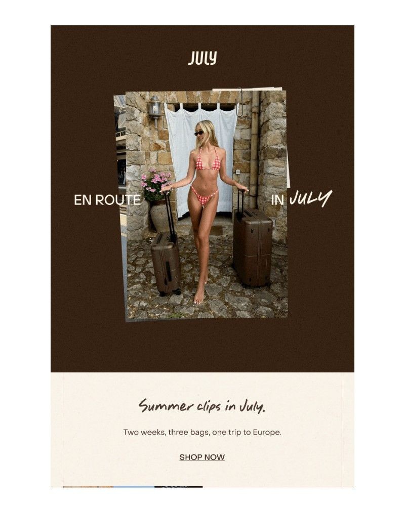 Screenshot of email sent to a July Newsletter subscriber