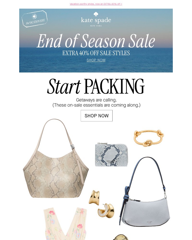 Screenshot of email sent to a Kate Spade Newsletter subscriber