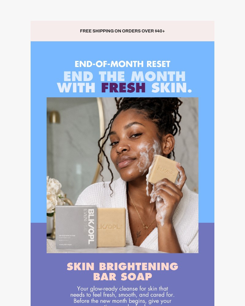 Screenshot of email sent to a Black Opal Beauty Newsletter subscriber
