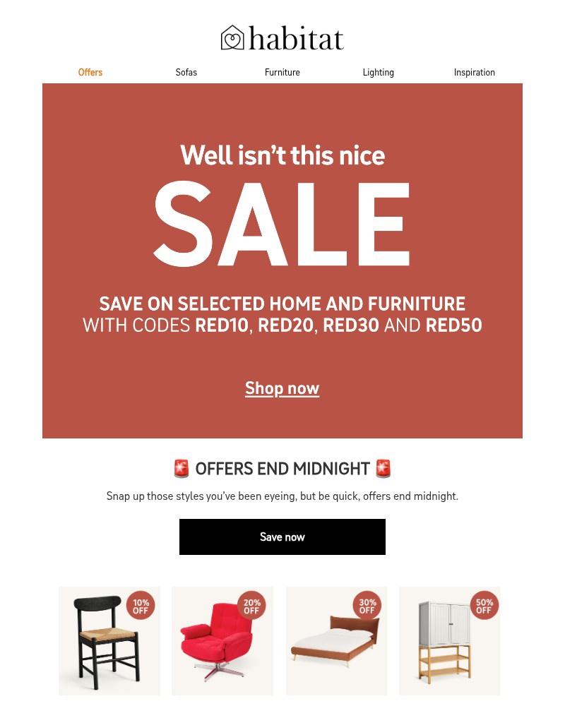 Screenshot of email sent to a Habitat Cart abandoner