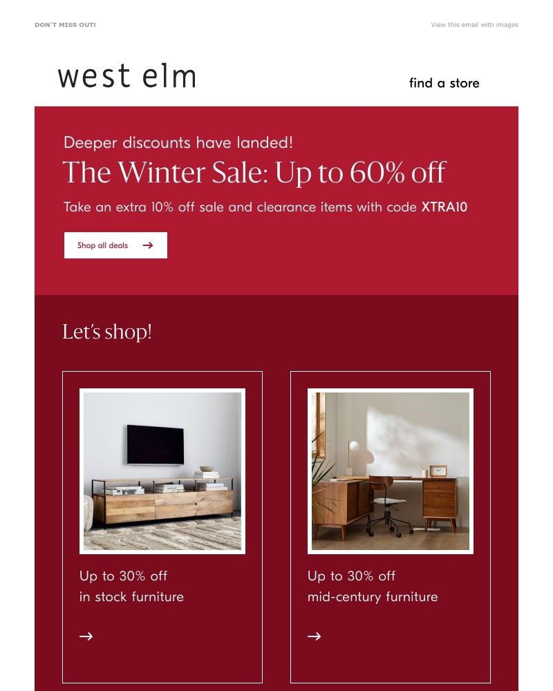 Screenshot of email with subject /media/emails/ending-tonight-extra-10-off-winter-sale-ddd3f7-cropped-d62bb0c8.jpg