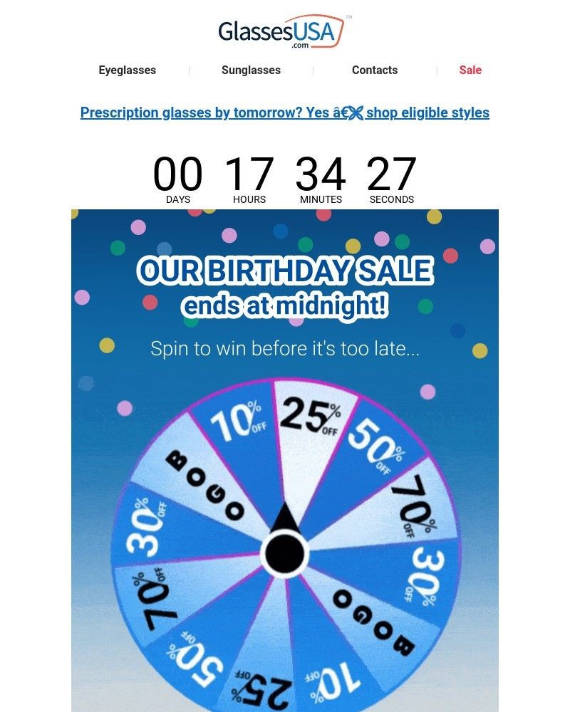 Screenshot of email with subject /media/emails/ends-midnight-spin-win-before-our-birthday-sale-is-over-3b5d54-cropped-71dc6108.jpg