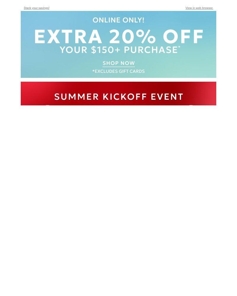 Screenshot of email sent to a Chico’s Newsletter subscriber