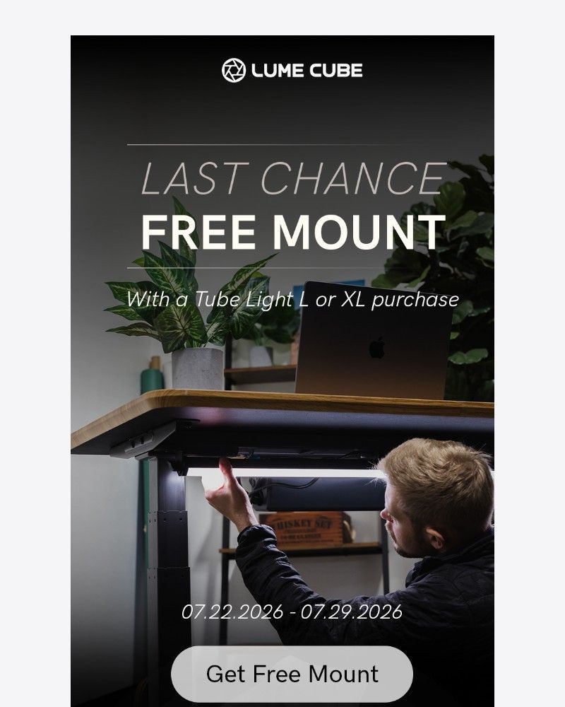 Screenshot of email sent to a Lume Cube Newsletter subscriber