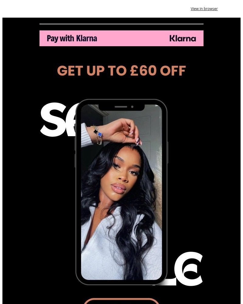 Screenshot of email sent to a London Virgin Hair Newsletter subscriber