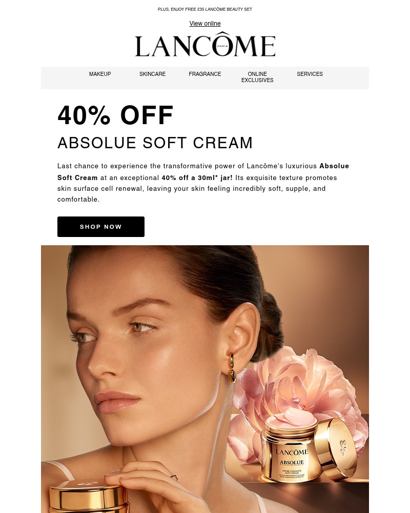 Screenshot of email with subject /media/emails/ends-today-40-off-absolue-soft-cream-e92e92-cropped-48079eb4.jpg