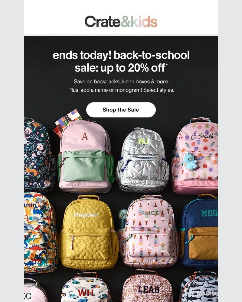 Screenshot of email with subject /media/emails/ends-today-up-to-20-off-backpacks-more-80bdcf-cropped-1ef84c6a.jpg