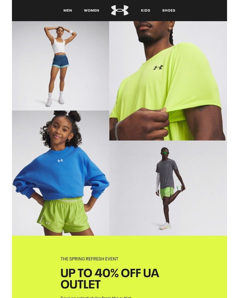 Screenshot of email sent to a Under Armour Newsletter subscriber