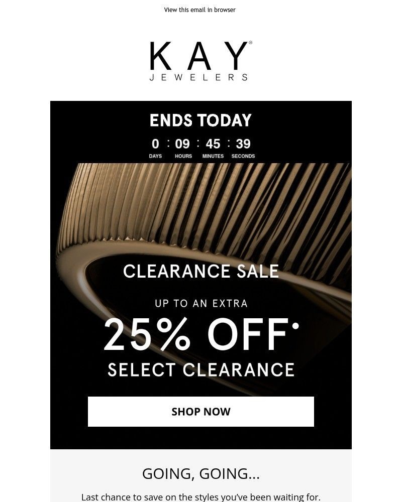 Screenshot of email sent to a Kay Newsletter subscriber