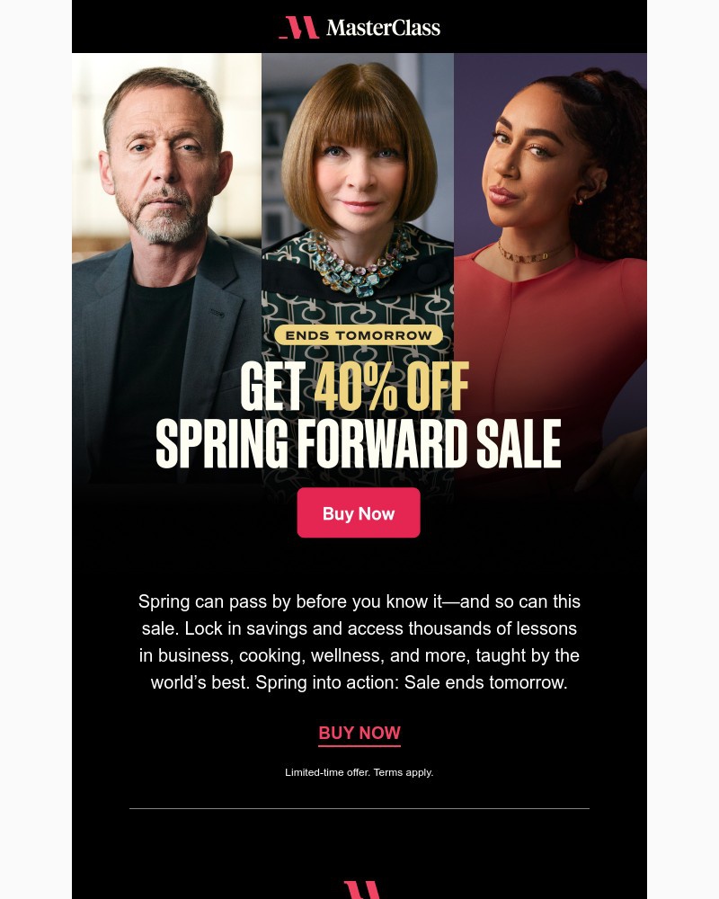 Screenshot of email with subject /media/emails/ends-tomorrow-get-40-off-for-spring-b7ff7c-cropped-164f5461.jpg