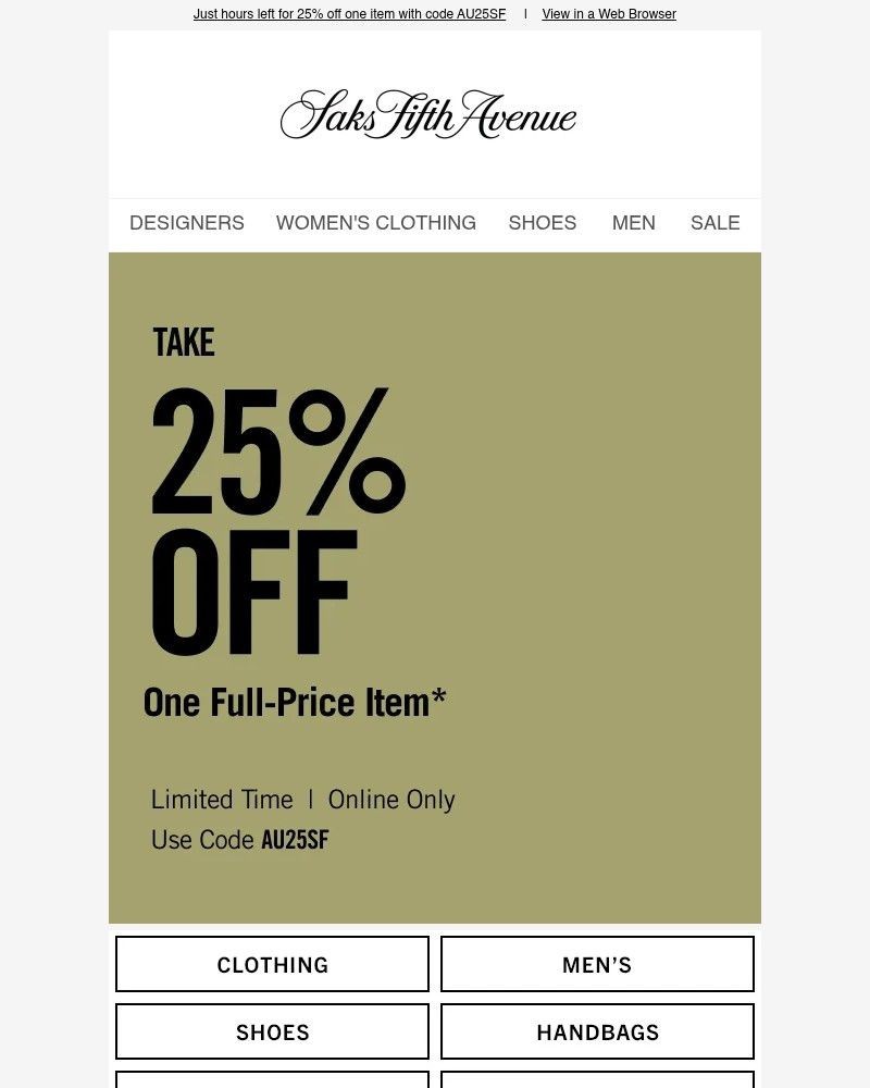 Screenshot of email with subject /media/emails/ends-tonight-25-off-one-item-aab851-cropped-5a0059cf.jpg