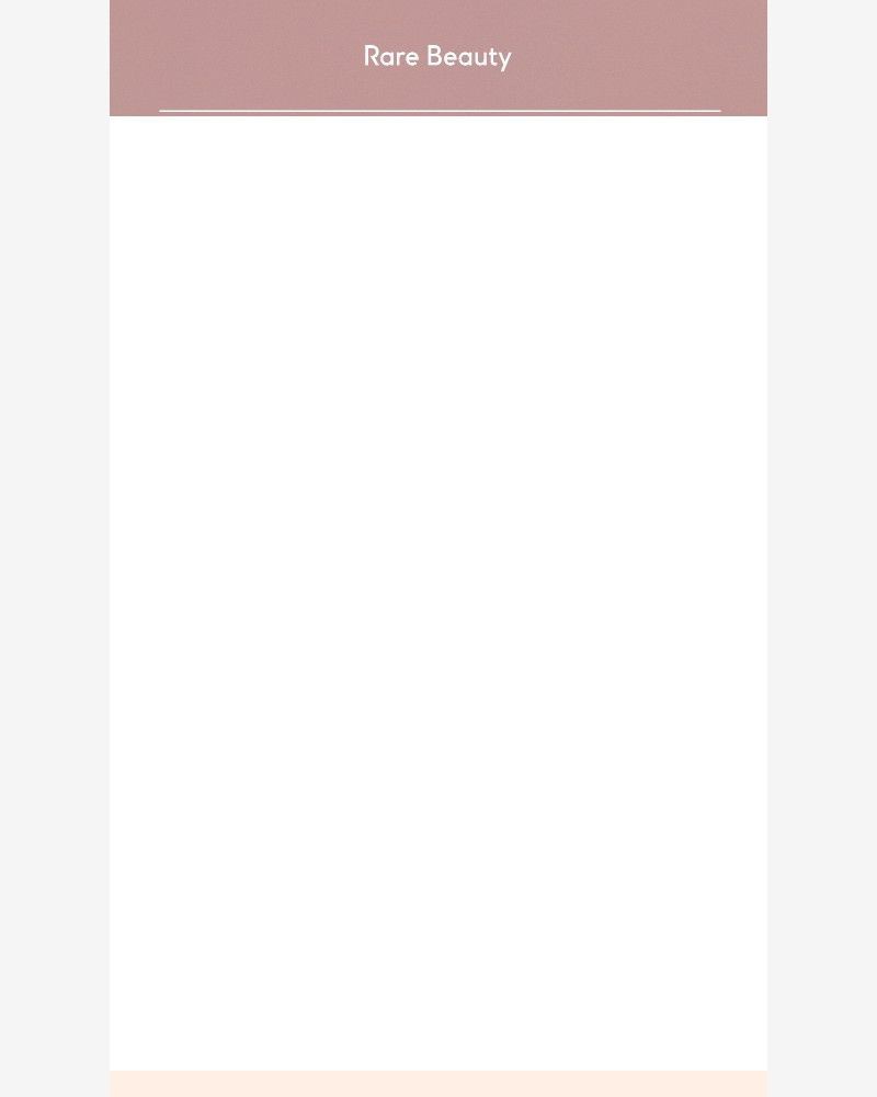 Screenshot of email sent to a Rare Beauty Newsletter subscriber