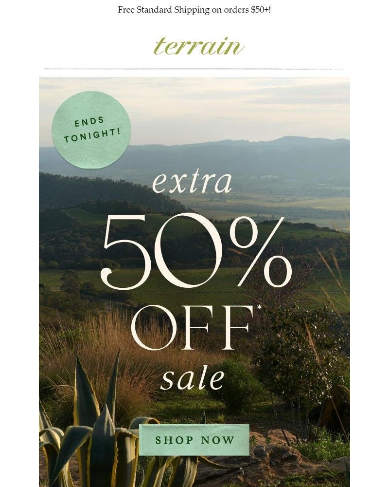 Screenshot of email with subject /media/emails/ends-tonight-extra-50-off-sale-938c25-cropped-6ffcde13.jpg