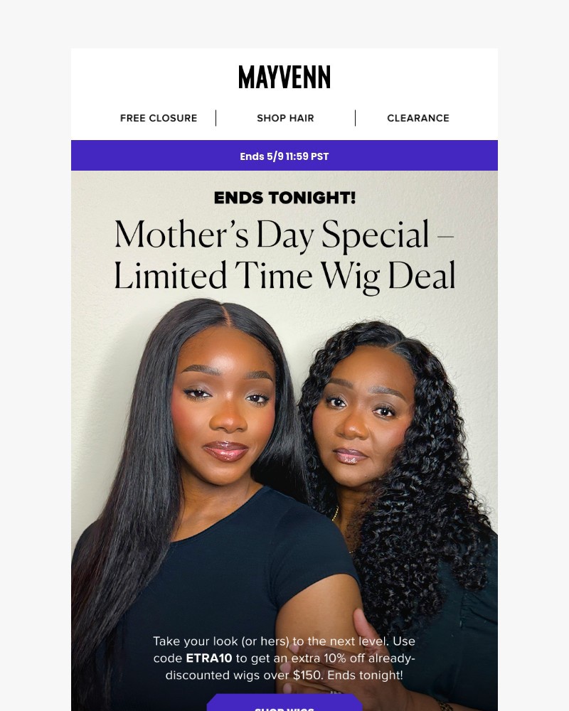 Screenshot of email with subject /media/emails/ends-tonight-mothers-day-wig-deal-extra-10-off-cdf8f8-cropped-cdb87e04.jpg