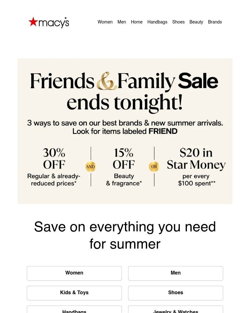 Screenshot of email sent to a Macy's Cart abandoner