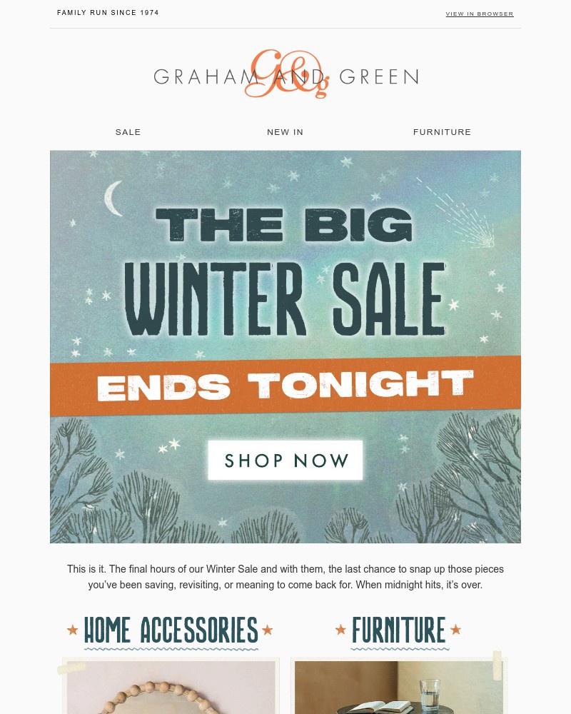 Screenshot of email sent to a Graham and Green Cart abandoner