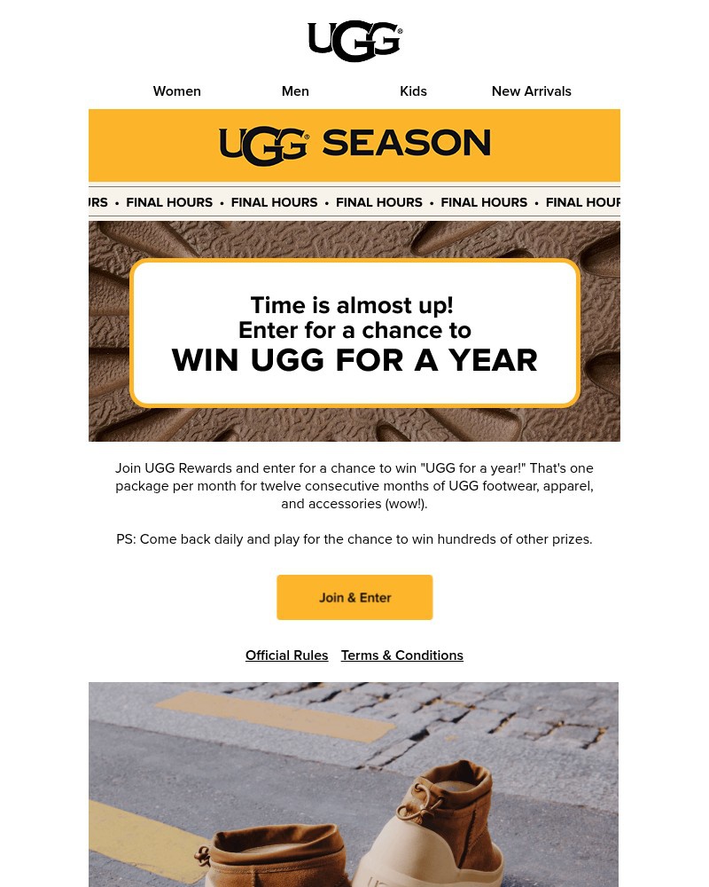 Screenshot of email with subject /media/emails/ends-tonight-ugg-season-sweepstakes-a1c984-cropped-a5ac39c1.jpg