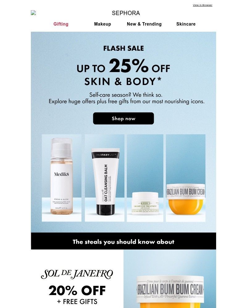 Screenshot of email with subject /media/emails/ends-tonight-up-to-25-off-skin-body-c8d2d8-cropped-8778adca.jpg