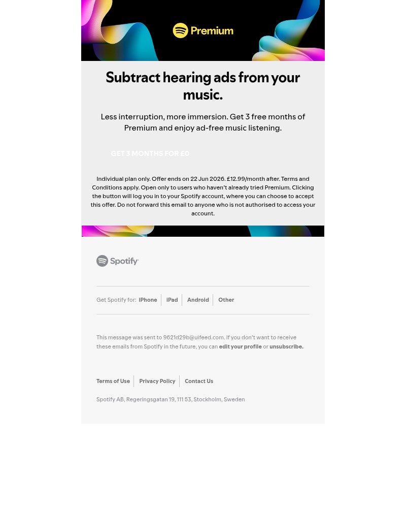 Screenshot of email with subject /media/emails/enjoy-0-for-3-months-of-spotify-premium-e87b61-cropped-2fedf868.jpg