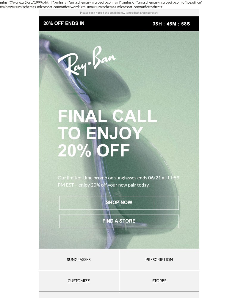 Screenshot of email with subject /media/emails/enjoy-20-off-sunglasses-b8bf83-cropped-e358424b.jpg