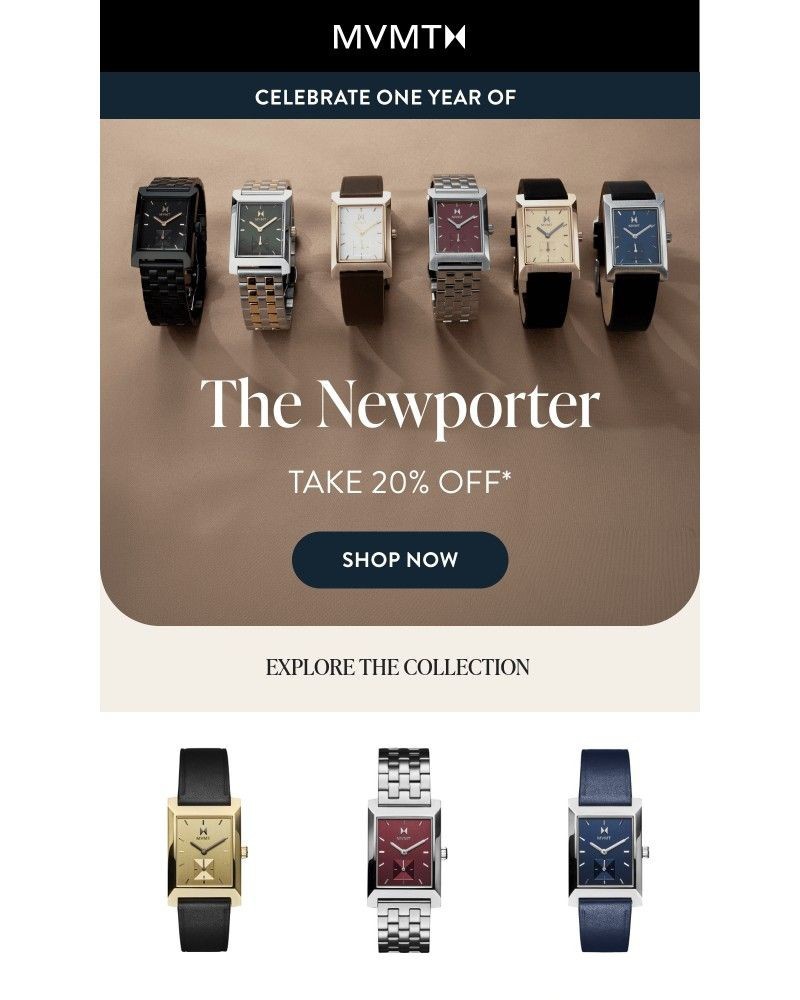 Screenshot of email sent to a MVMT Newsletter subscriber