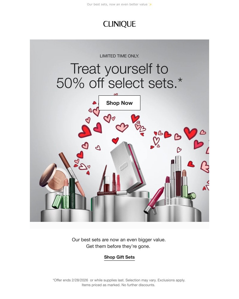 Screenshot of email sent to a Clinique Newsletter subscriber