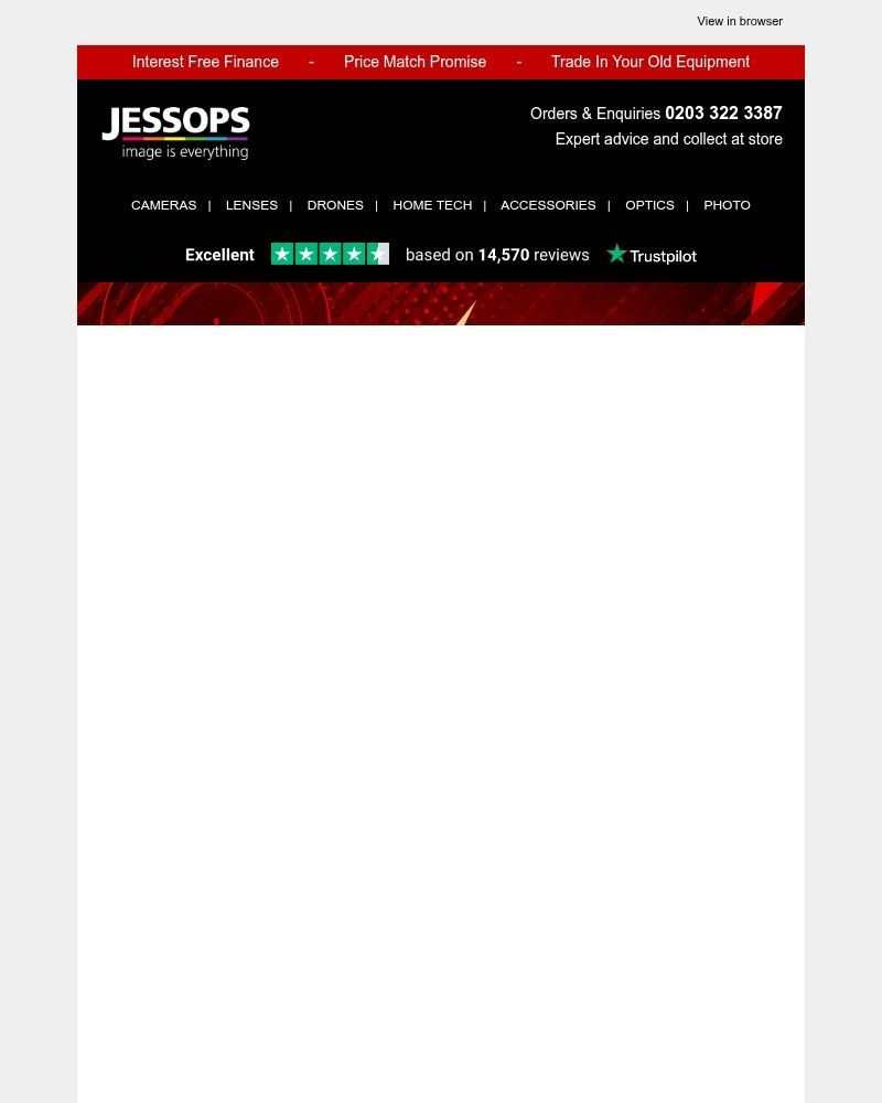 Screenshot of email sent to a Jessops Newsletter subscriber