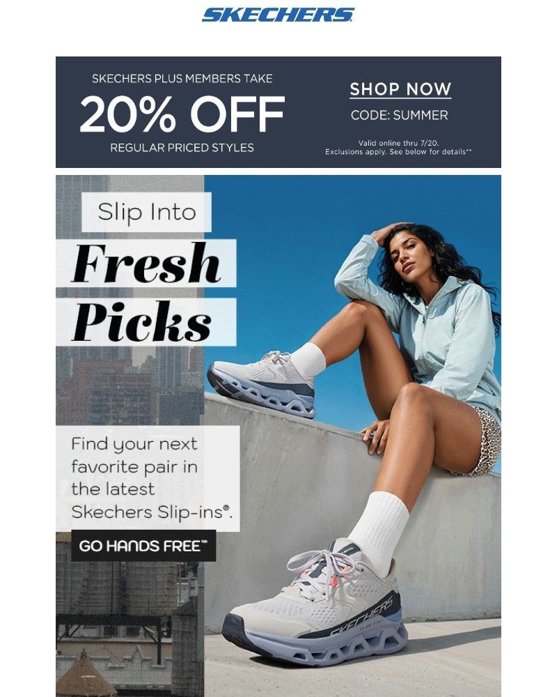 Screenshot of email sent to a Skechers Newsletter subscriber