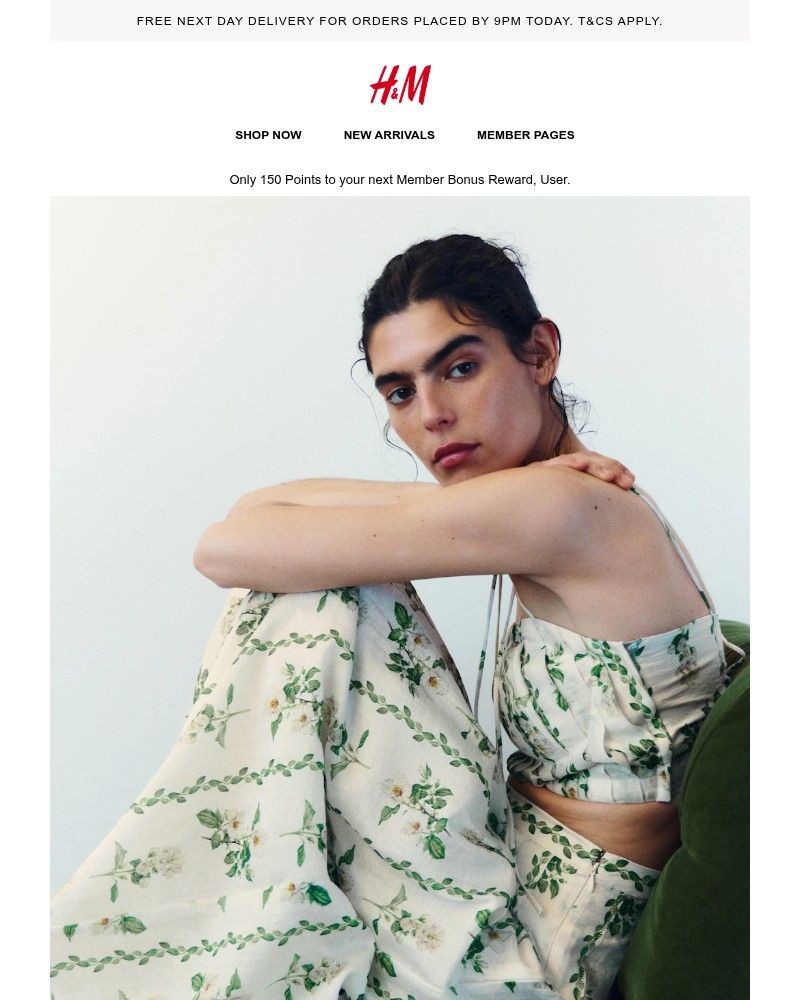 Screenshot of email sent to a H&M Newsletter subscriber