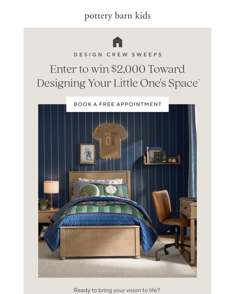Screenshot of email sent to a Pottery Barn Newsletter subscriber