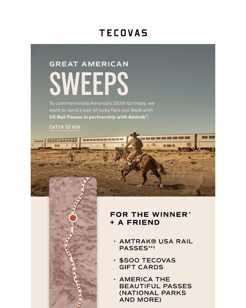 Screenshot of email sent to a Tecovas Newsletter subscriber