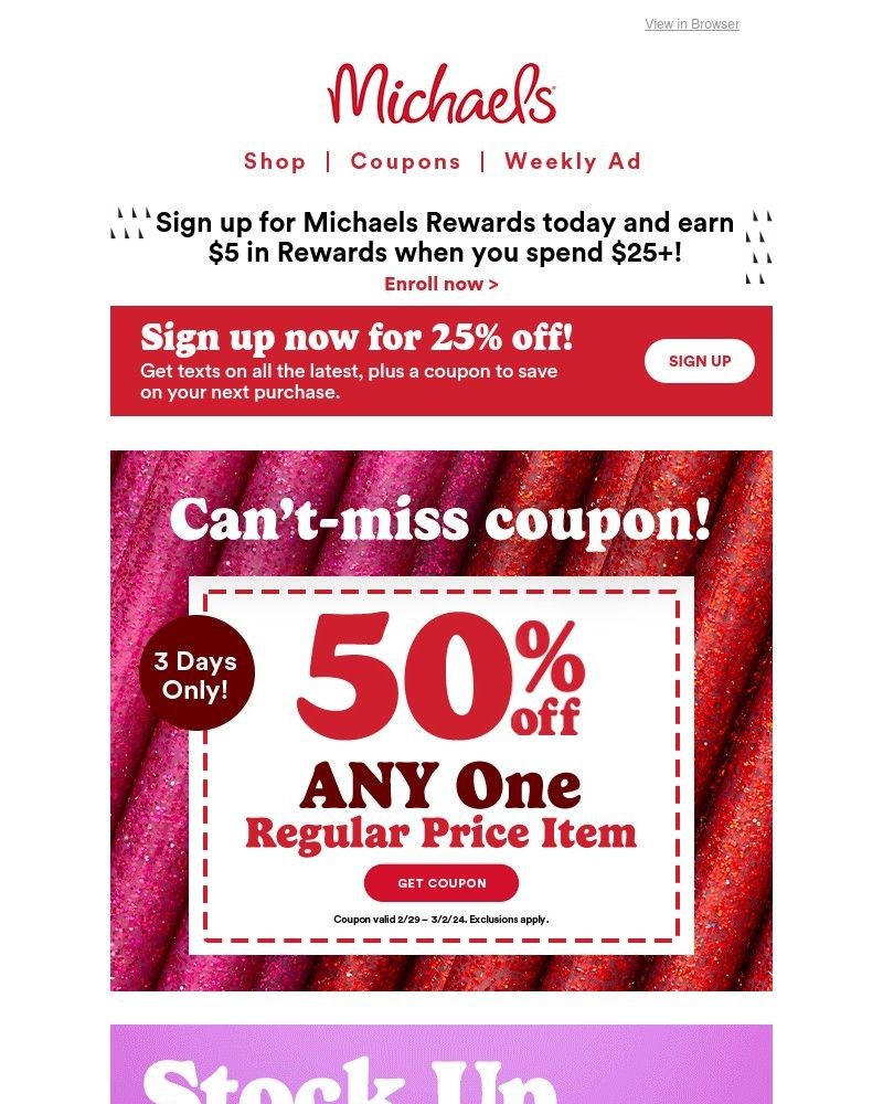 Screenshot of email with subject /media/emails/epic-coupon-stock-up-sale-get-50-off-any-one-reg-price-item-before-time-runs-out-_llmHK4t.jpg
